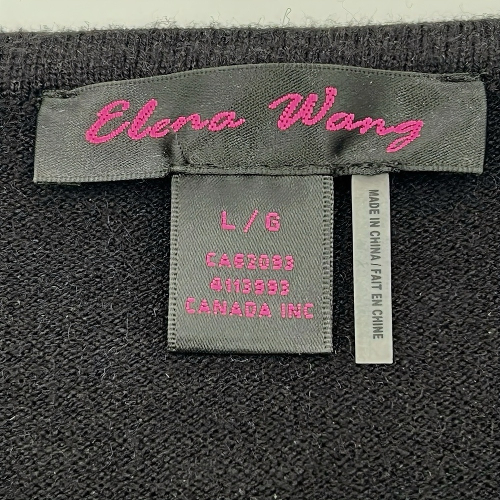 Elena Wang Red Black Lace Up Grommet Colorblock Knit Top Size Large Rockabilly - Picture 5 of 7